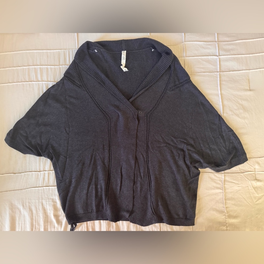 Lululemon Breeze Easy Wrap Sweater Cardigan Heathered Charcoal Gray
